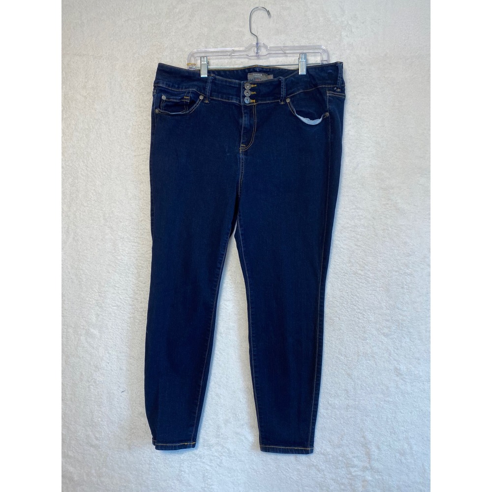 Torrid Jeggings Dark Wash Blue Stretch Mid Rise Button Fly Women's Size 20S
